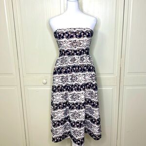 ENDLESS ROSE Women's Strapless Lace Floral Midi  Dress Size S